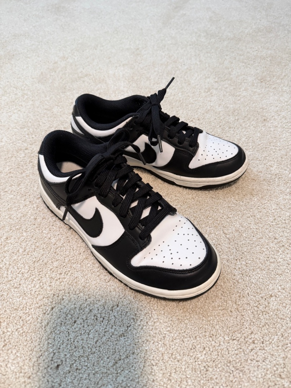Nike Black & White Low Top Sneakers with Swoosh